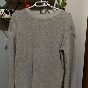 Looong Grey sweater in velourthat I use as a dress